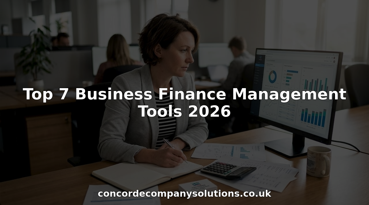 Manager reviewing finance tool in shared workspace