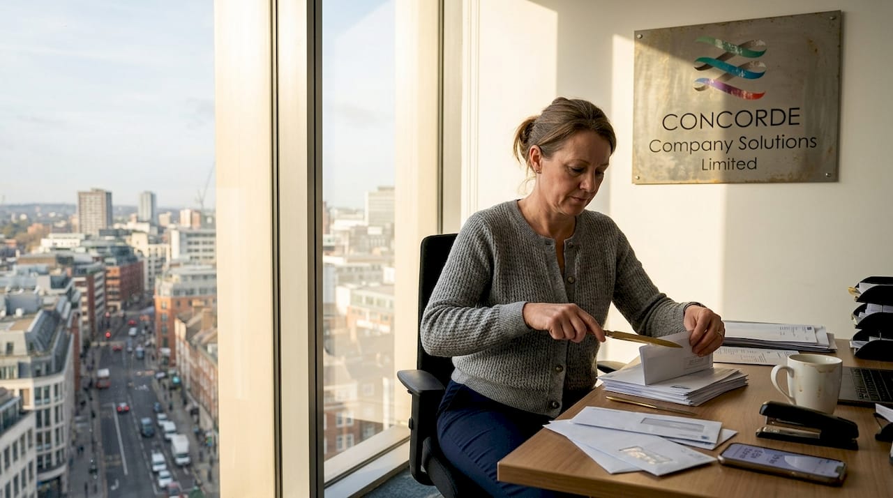 Office manager opens legal mail in UK office