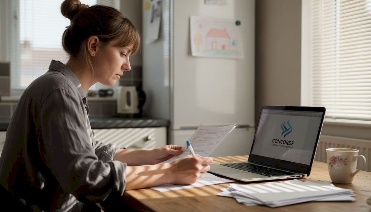 SME owner reviewing accounts at kitchen table