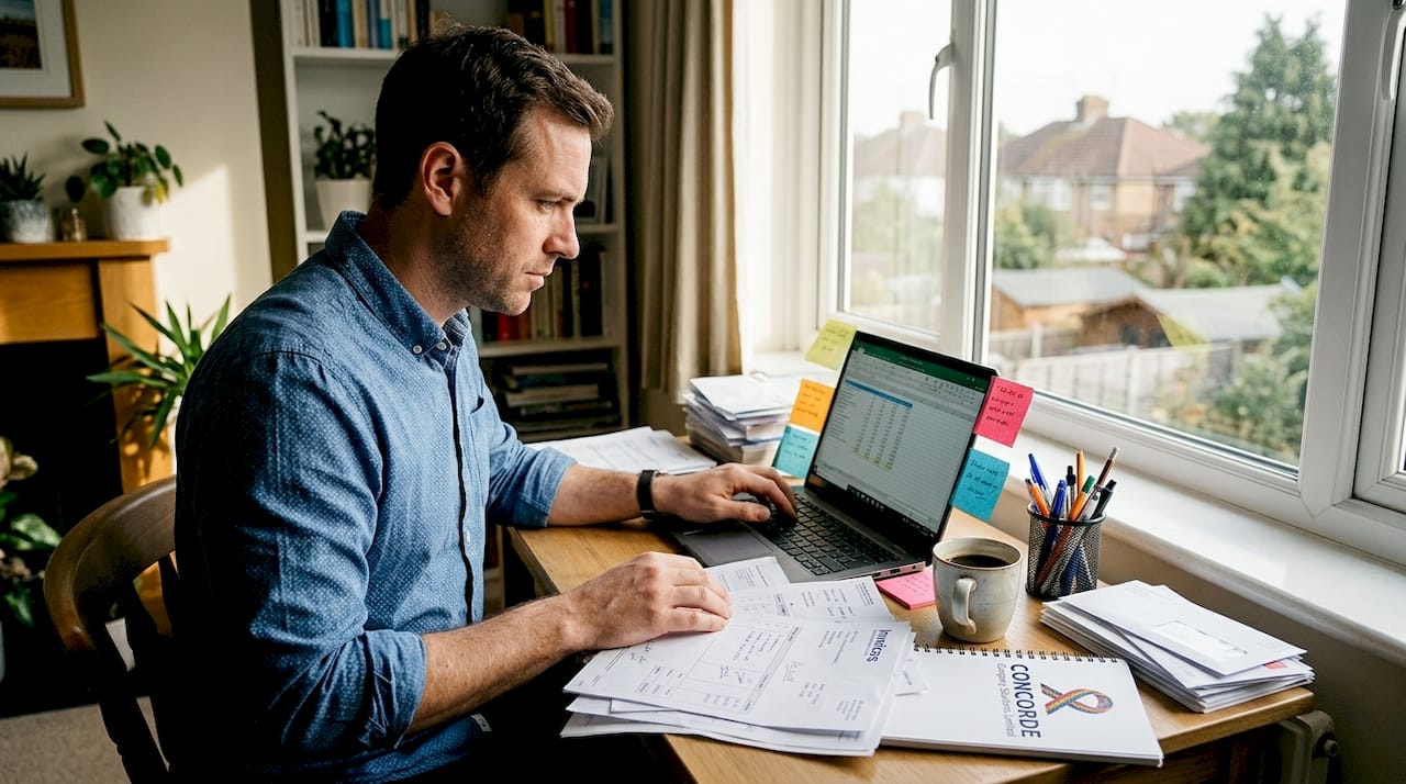 Home office sole trader tracking cash flow