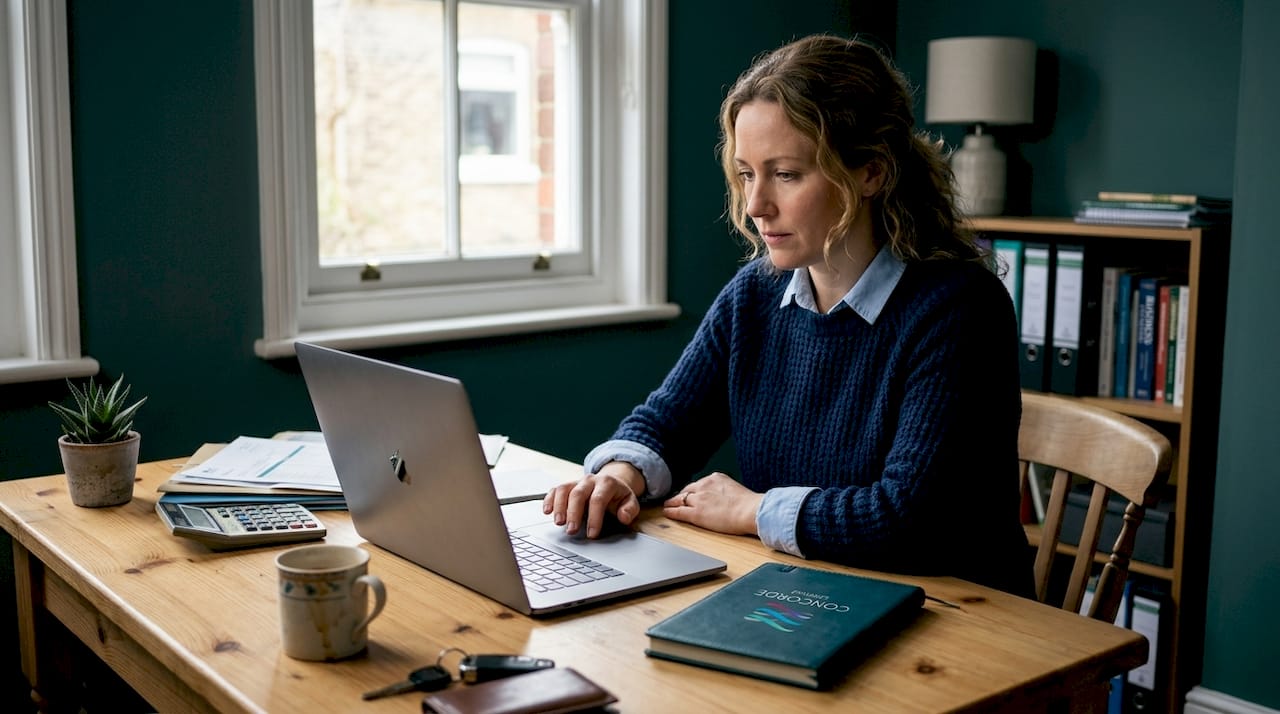 Business owner reviewing VAT paperwork