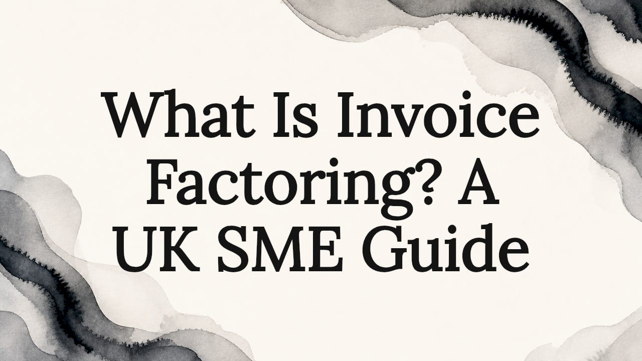 Decorative title card illustration for invoice factoring