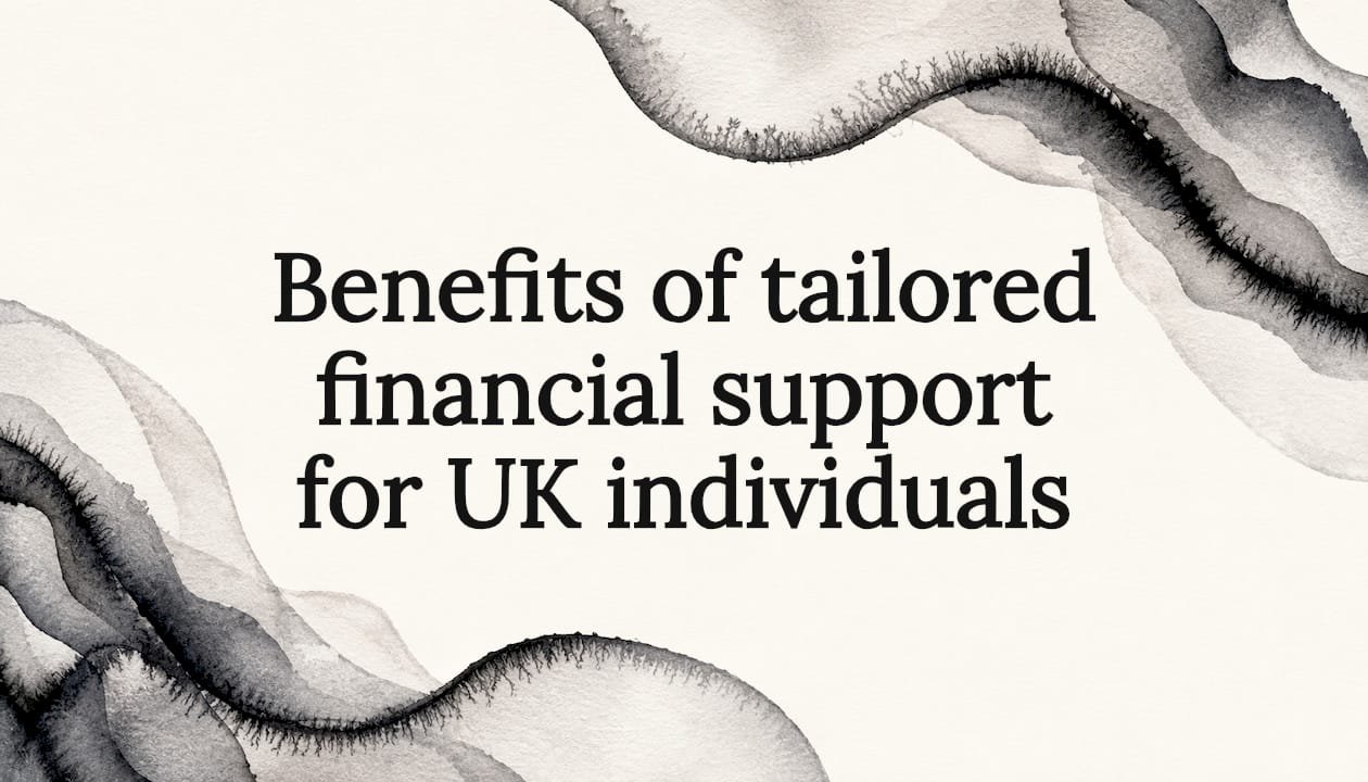 Decorative financial support title card illustration