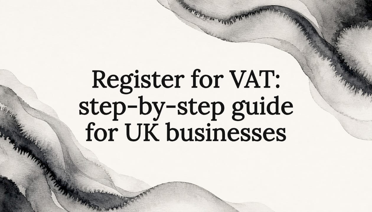 Decorative title card illustration for VAT registration