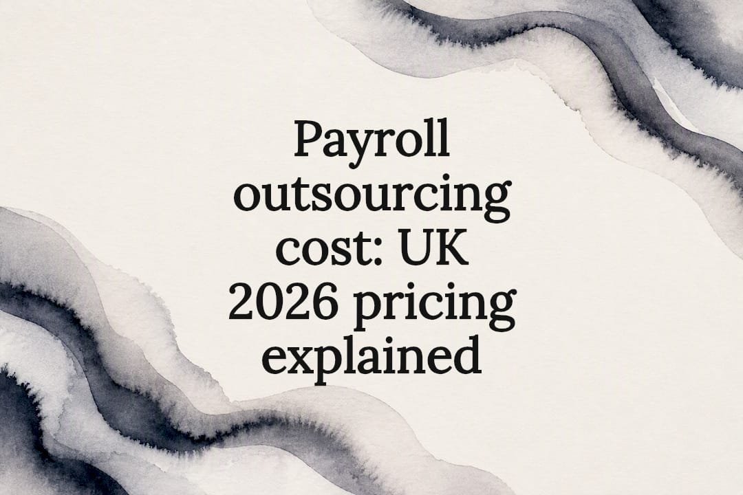 Decorative payroll outsourcing title card illustration