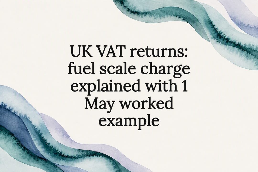 Decorative VAT fuel charge title card